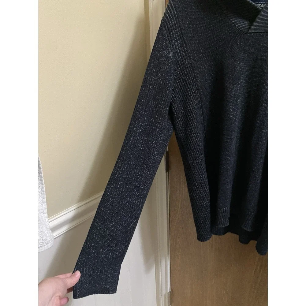 American Rag Mens Cowlneck Sweater Size XXL Black Cotton Stretch Pullover Twill